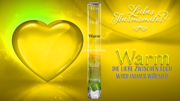 Die Liebe in Ihrer Partnerschaft wird immer wärmer Liebesthermometer - Die Liebe ist sehr warm