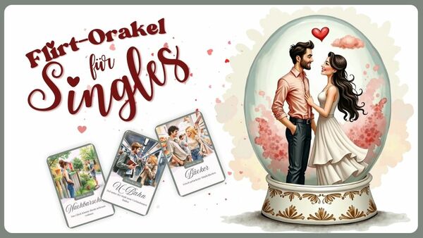 Das Flirt-Orakel für Singles mit einer Vorschau der Orakelkarten