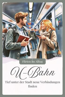 Charmante Flirtsituation in der U-Bahn, wo zwei Passagiere sich unterhalten