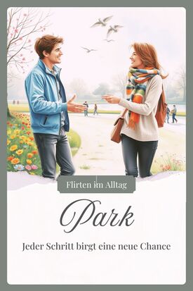 Flirtsituation im Park bei einem erfrischenden Morgenspaziergang